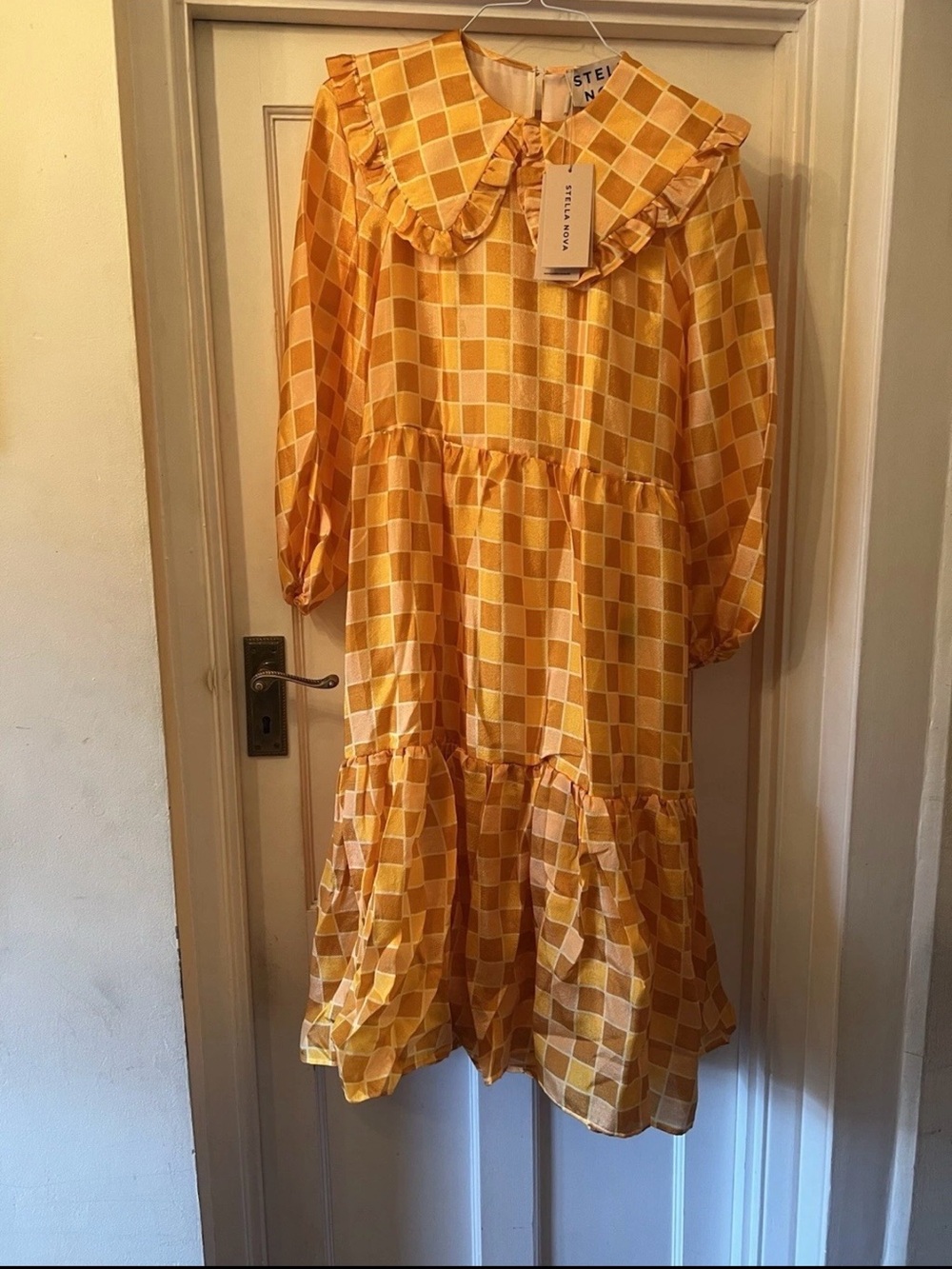 ‼️ISO‼️ Stella Nova Stefanie Joe Orange/Yellow Checkered Dress ‼️DO BOT BUY ‼️